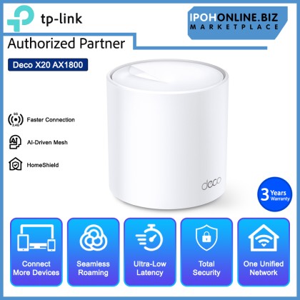 TP-Link Deco X20 1-Pack WiFi 6 AX1800 Gigabit Whole Home Mesh WiFi Wireless Router TP-Link Deco X20 1-Pack WiFi 6 AX1800 Gigabit Whole Home Mesh WiFi Wireless Router